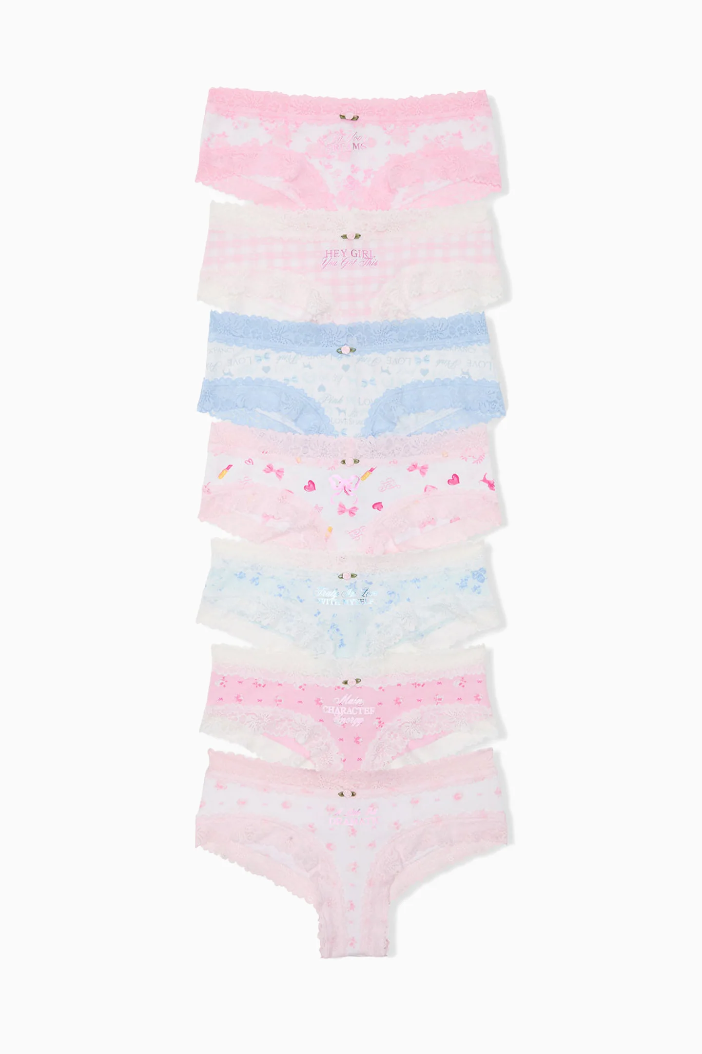 PINK x LoveShackFancy 7-Pack Cheeky Panties