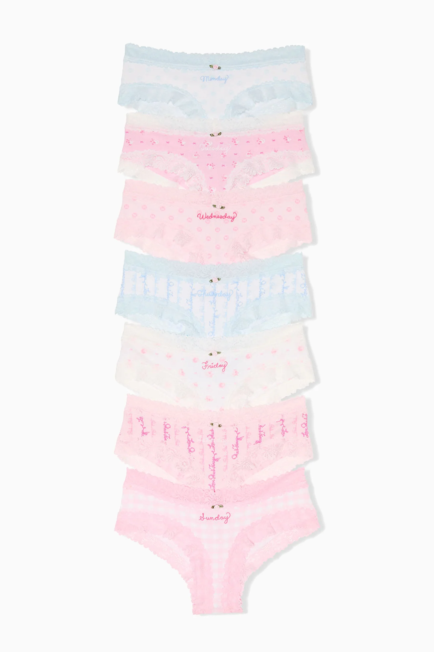 PINK x LoveShackFancy 7-Pack Cheeky Panties - Image 3