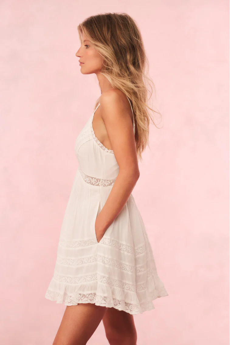 Alonna Cotton Lace-Trimmed Mini Dress - Image 4