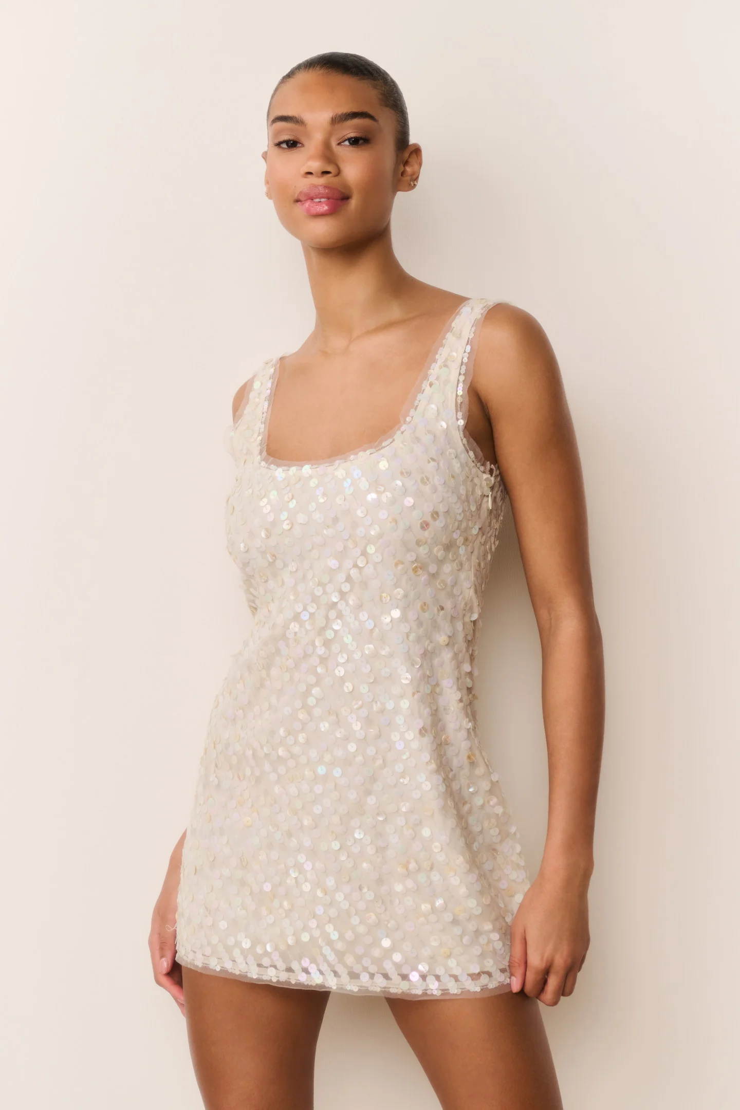 Ciris Shell Bead Mini Dress
