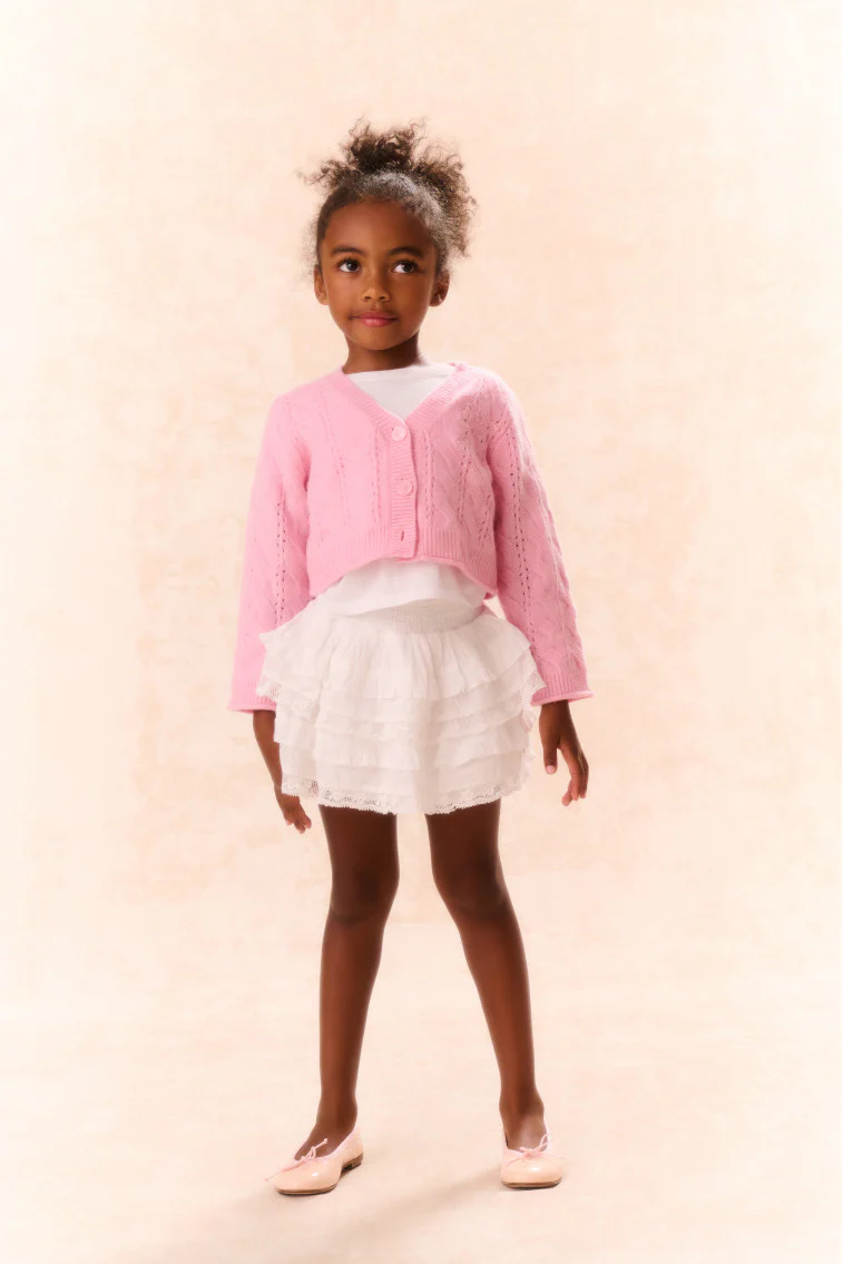 Girls Constine Wool-Cashmere Cardigan - Image 2