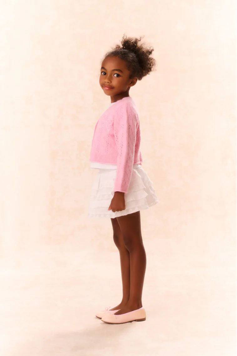 Girls Constine Wool-Cashmere Cardigan - Image 3