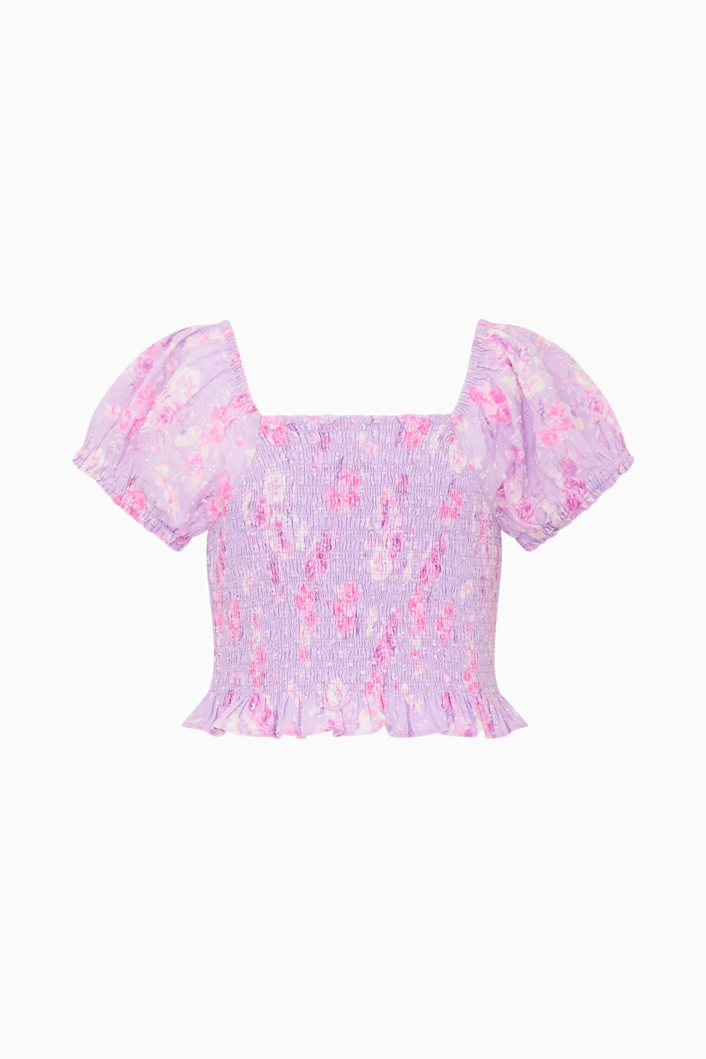 Girls Fabielle Heirloom Print Top - HIBISCUS