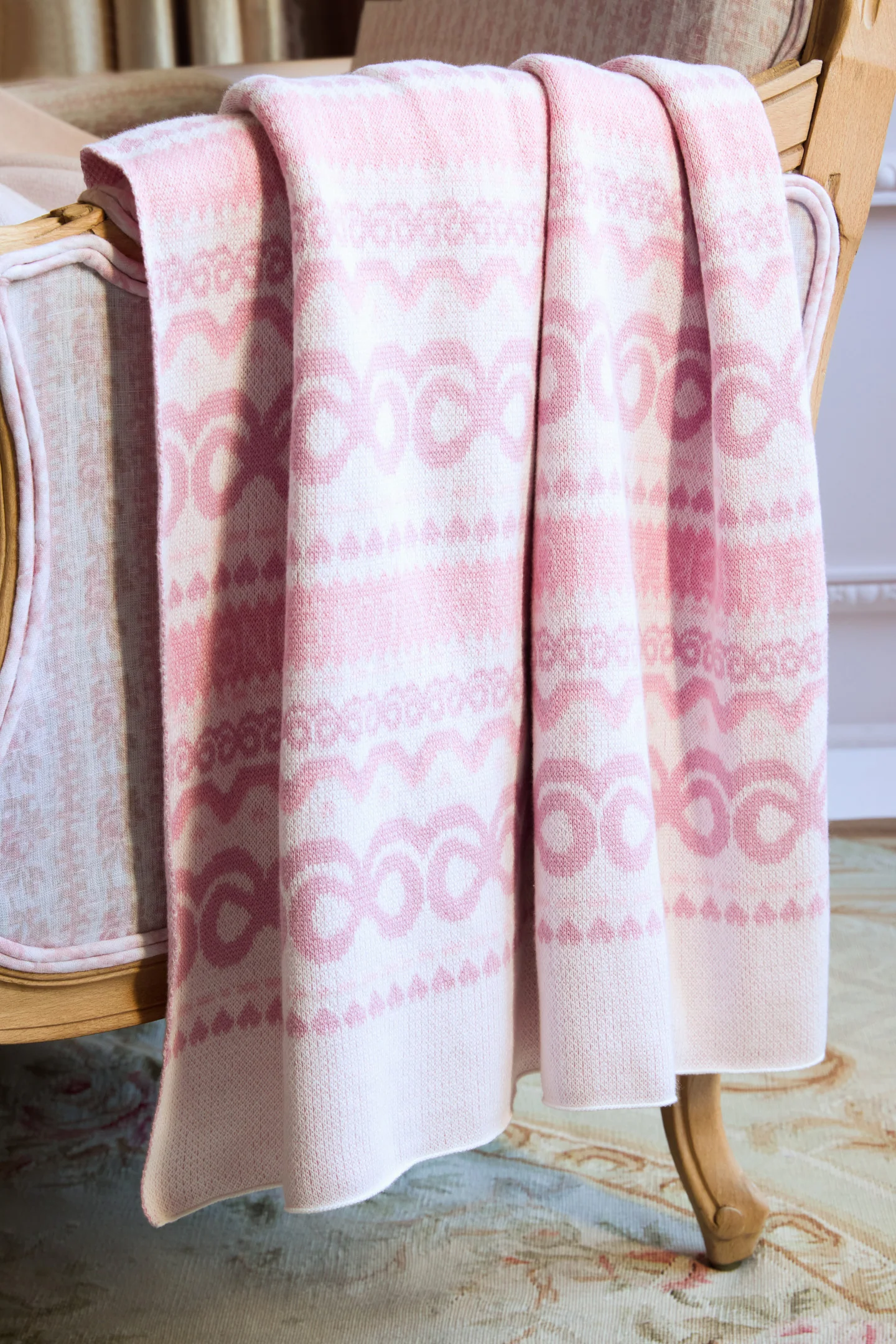 Fair Isle Jacquard Knit Throw Blanket
