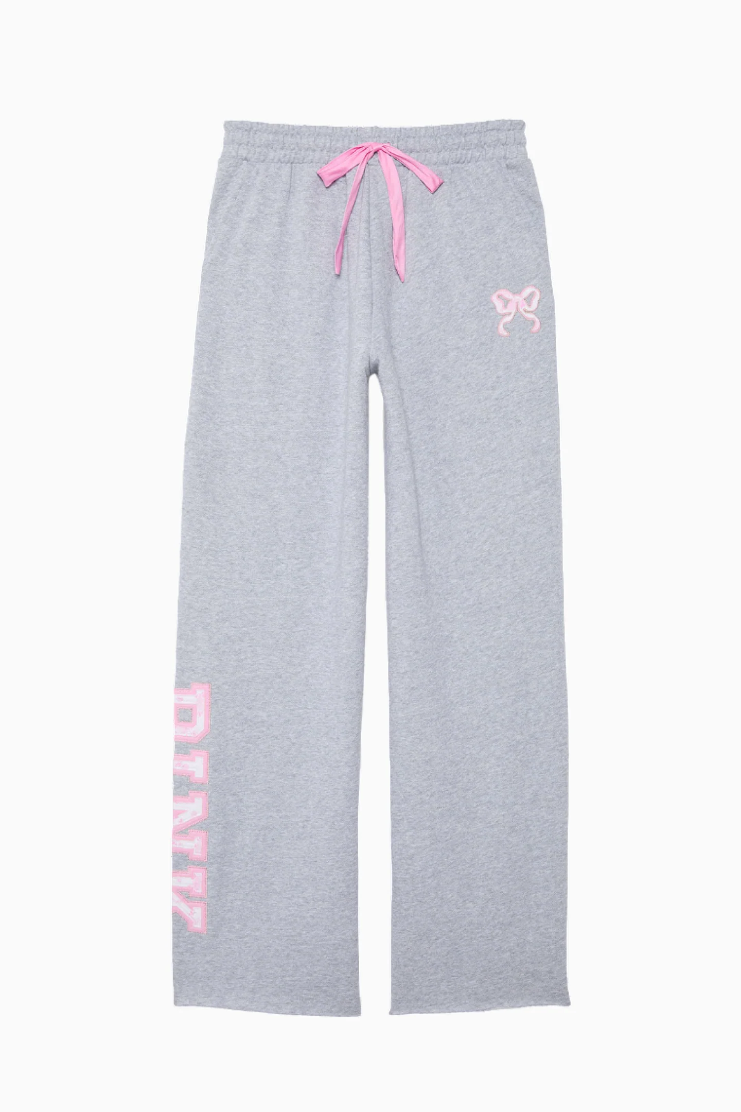 PINK x LoveShackFancy Wide-Leg Sweatpants - VS MEDIUM HEATHER GREY - Image 5