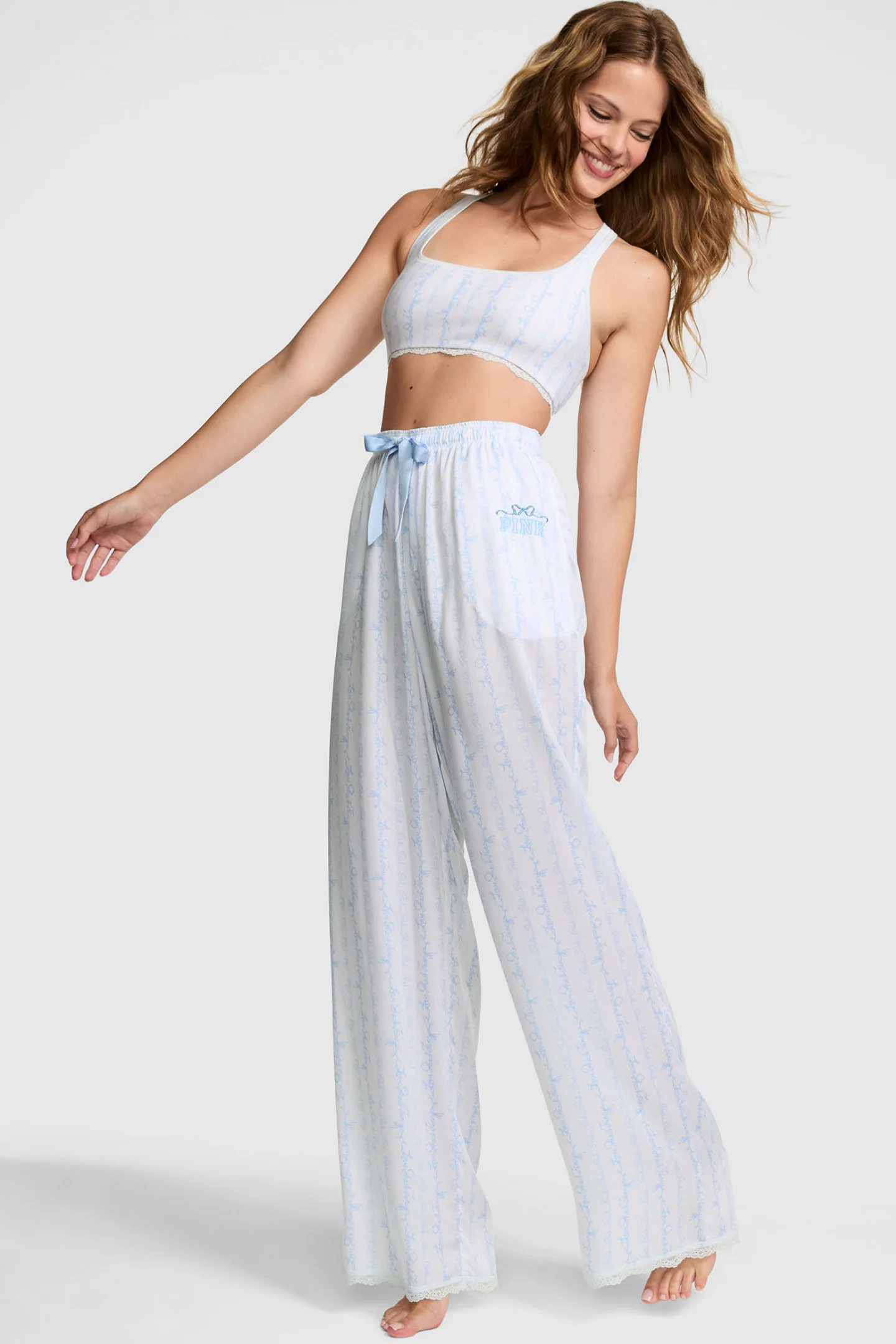 PINK x LoveShackFancy Silky Sleep Pants - Image 10