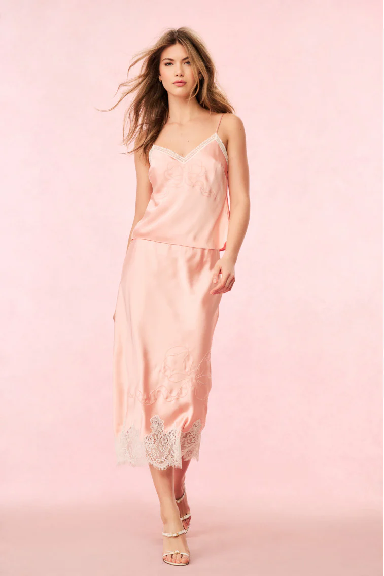 Malina Satin Midi Slip Skirt - Image 3