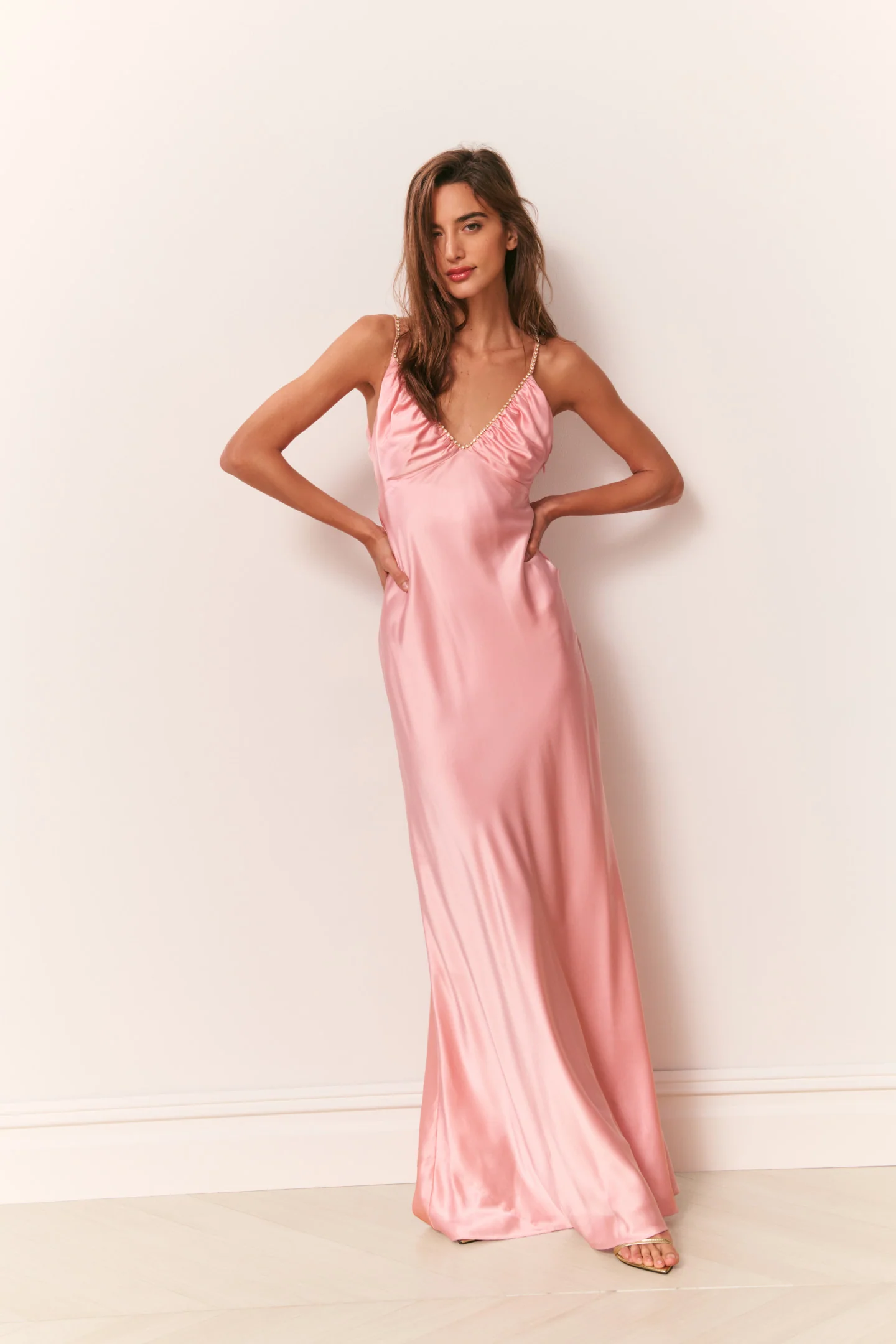 Mystara Satin Maxi Dress - Image 3