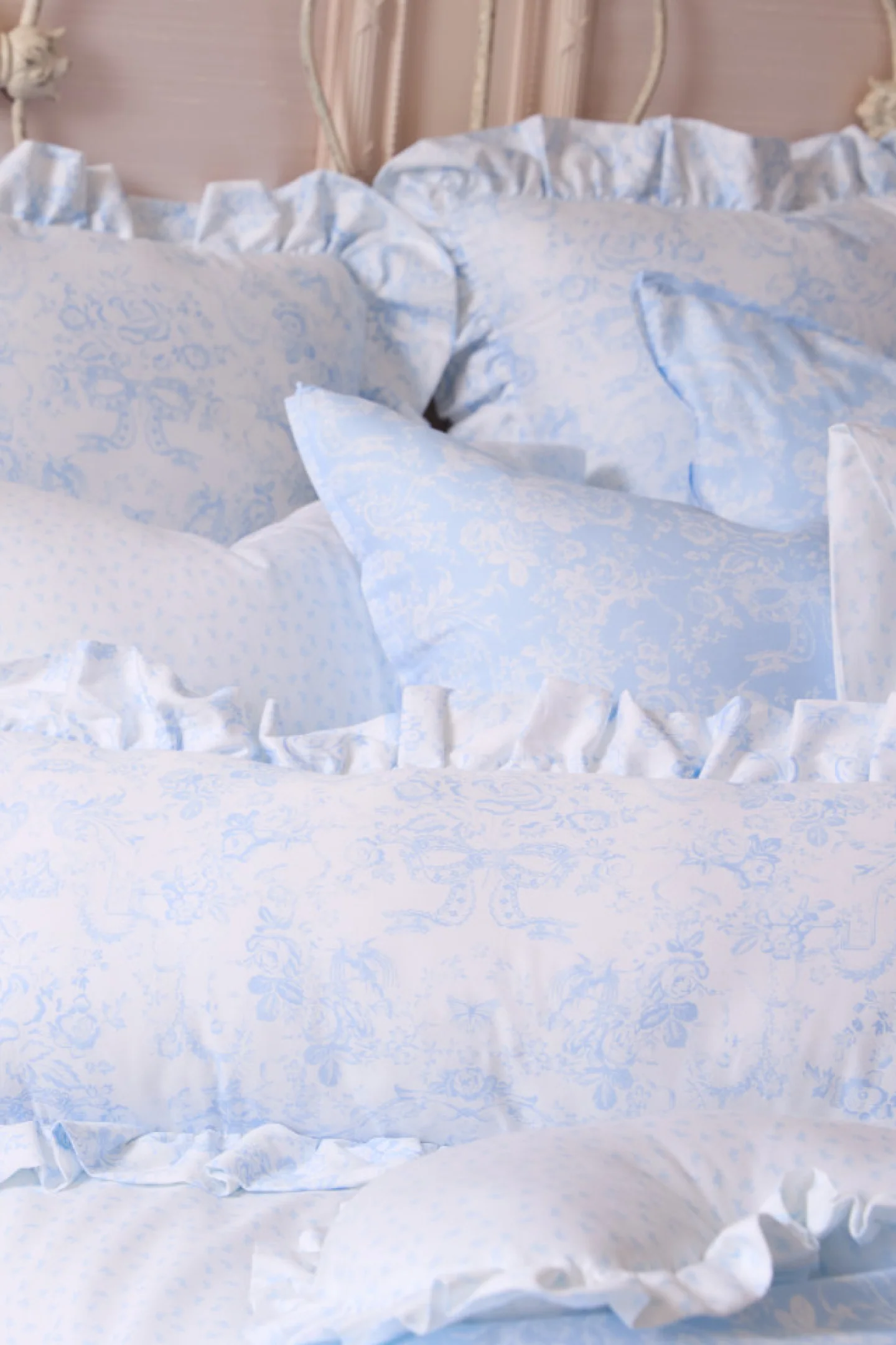 Ruffle Throw Pillow - NANTUCKET BLUE - Image 3