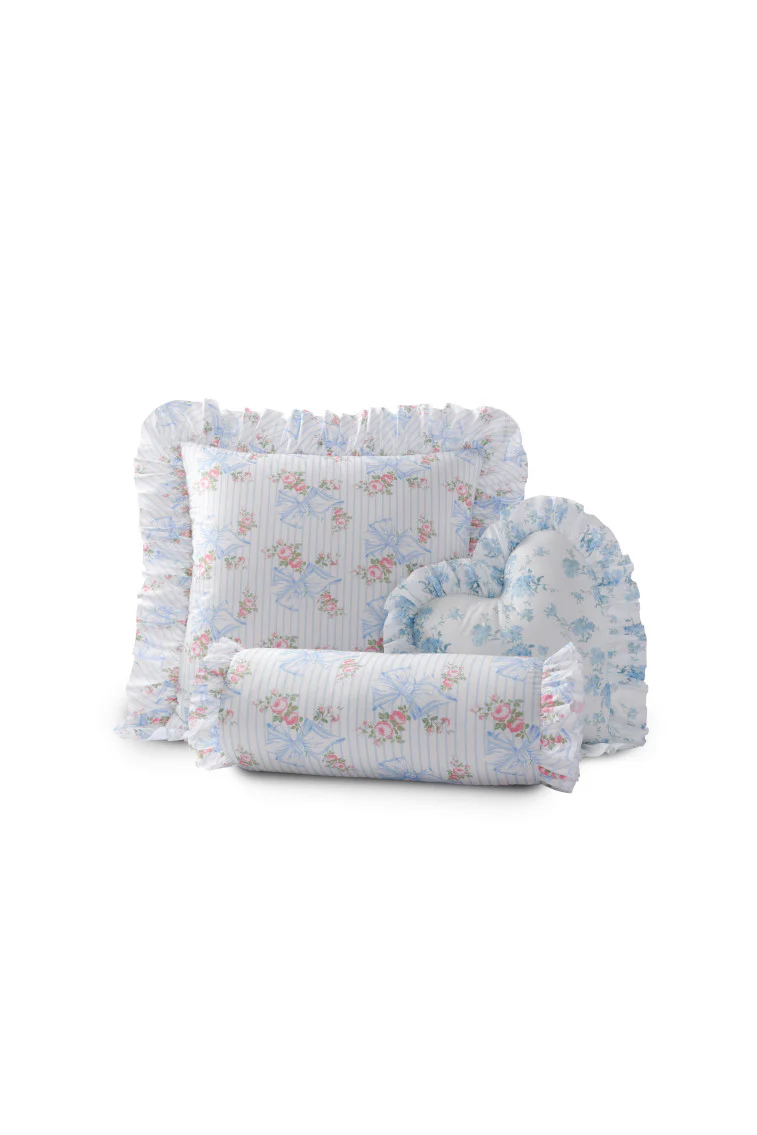 Ruffle Throw Pillow - PASTEL BLUE - Image 2