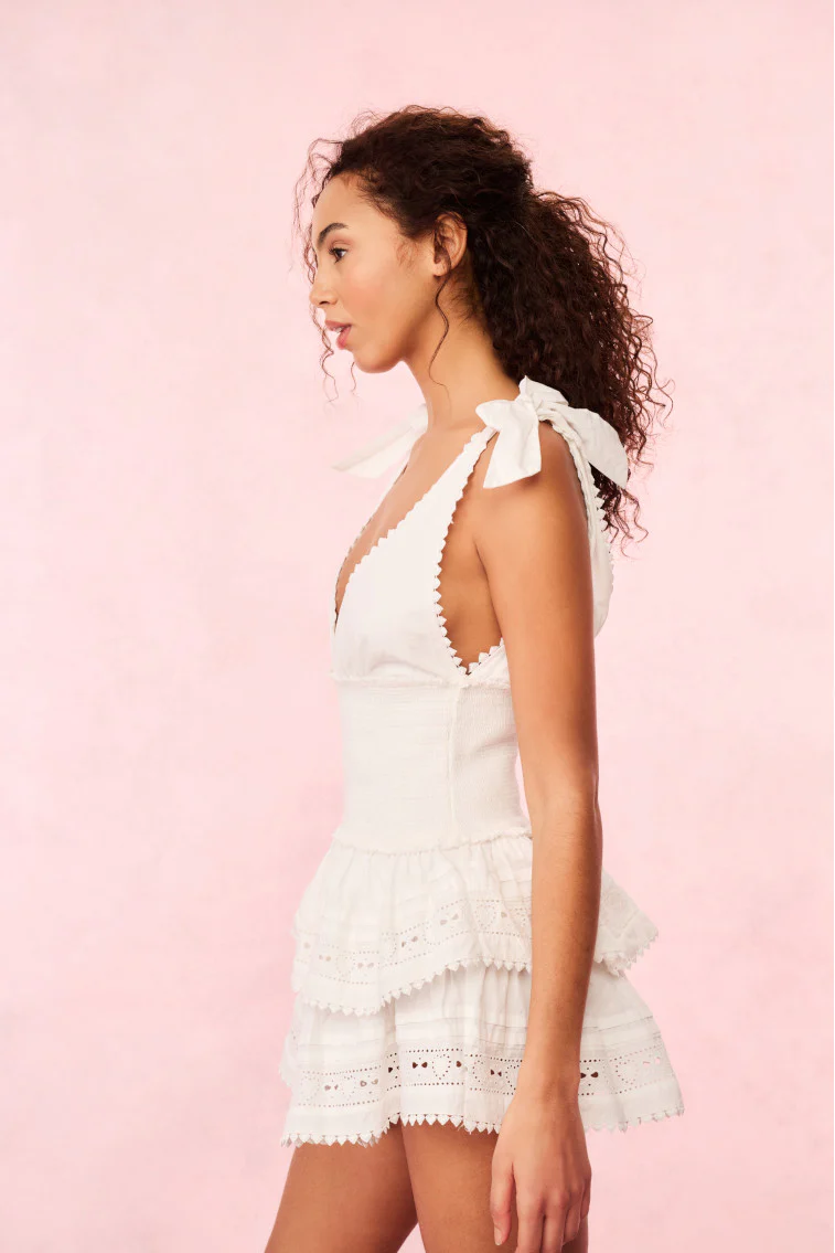 Soira Heart Eyelet Lace Mini Dress - Image 2