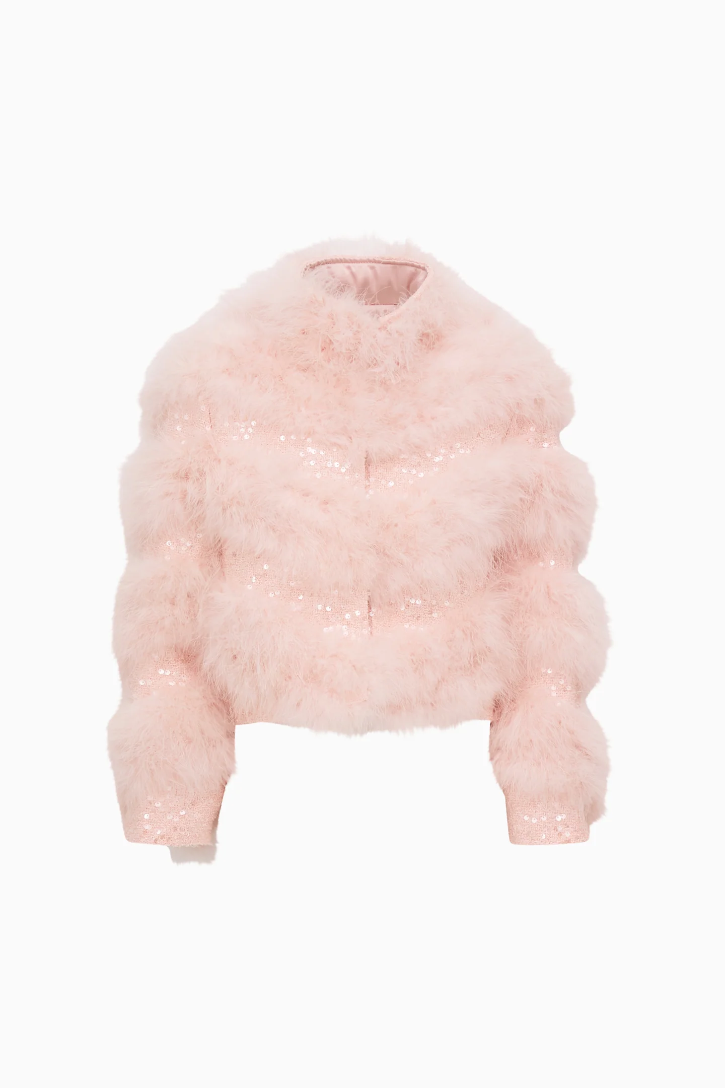 Little Girls Trislyn Feather Sequin Jacket - Image 4