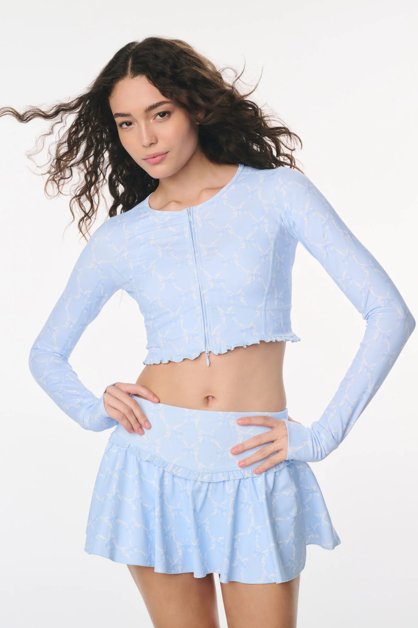 Vanina Bow Print Mini Active Skort - Image 6