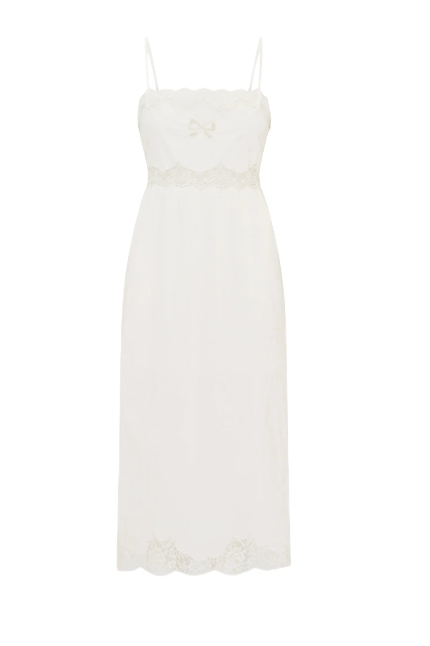 Vinca Cotton Lace Bow Midi Dress - Image 5